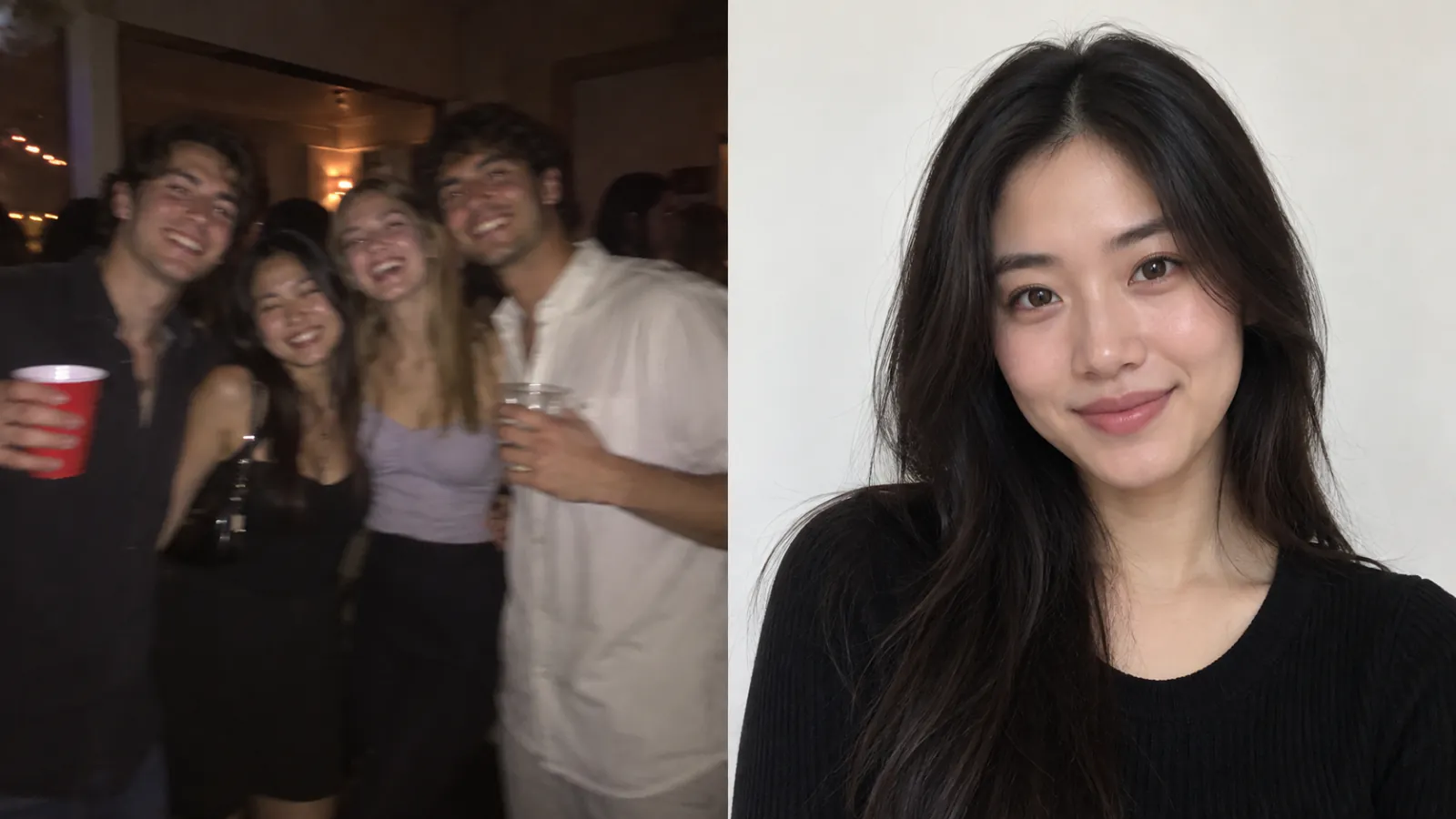 Example of identity drift from a blurry or crowded source photo